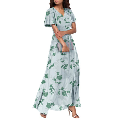 Short Sleeve Maxi Dresses Cute Floral