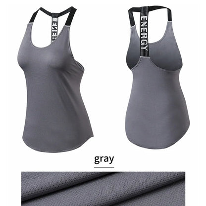 Gym Tops Sleeveless Tops Letter Backless Shirt