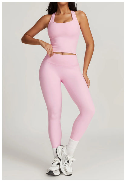 Yoga Sets 2 piece Seamless Leggings Tank Shorts Suit