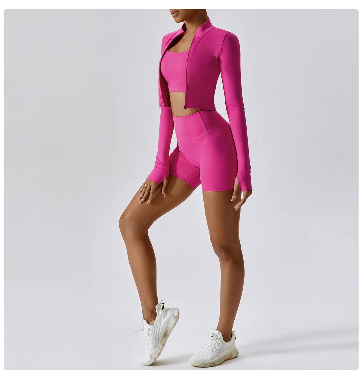 Yoga Set 3PCS  Sports Bra ，Jacket， Leggings