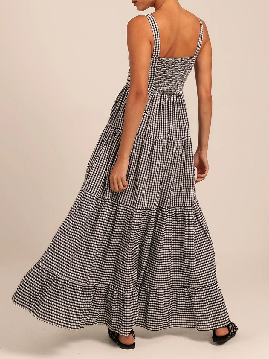 Spaghetti Strap Maxi Dress V-Neck Sleeveless