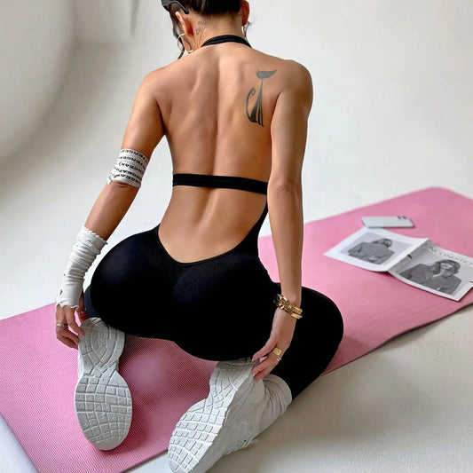 One-Piece Yoga Jumpsuit Skinny Short