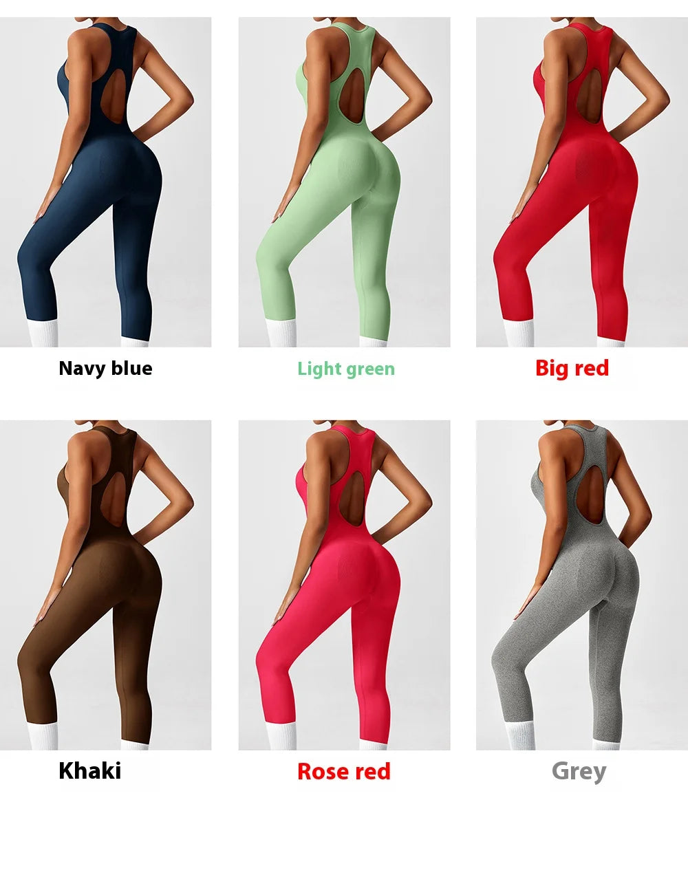 Seamless Peach Booty One-Piece Yoga Bodysuit - V-Back Tummy Control