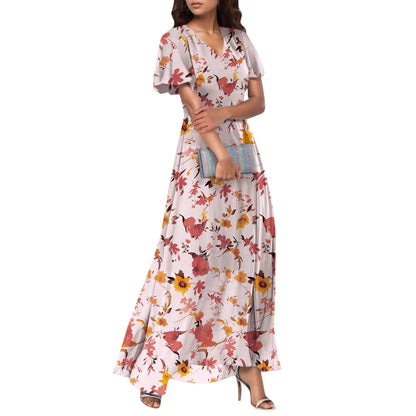 Short Sleeve Maxi Dresses Cute Floral