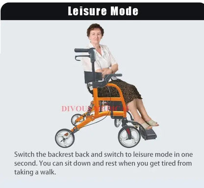 Four-legged Walking Assist Rollator Walker