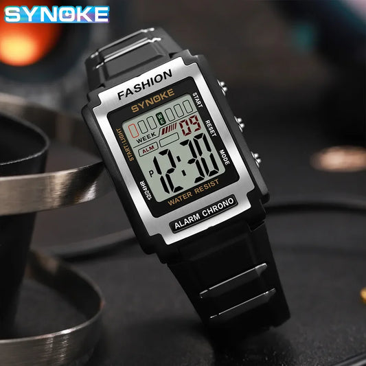 Men's Rectangular Sports Electronic Watch