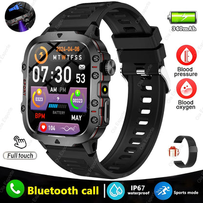 Military Smart Watch Men Outdoor Sports Fitness Tracker