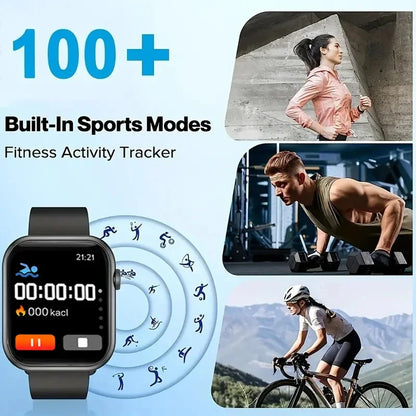 Smartwatch For Men and Women Android IOS Phone 1.73" Screen Bluetooth Call Blood Oxygen Pressure Monitoring Smart Watch Women