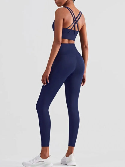 2 Piece Yoga Push Up  Sports Bra Leggings Suit