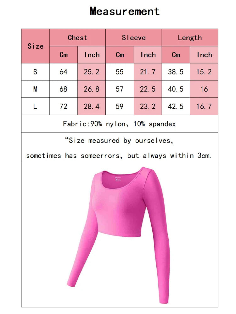 Women's Yoga Top Long Sleeved Round Neck Sports Wear