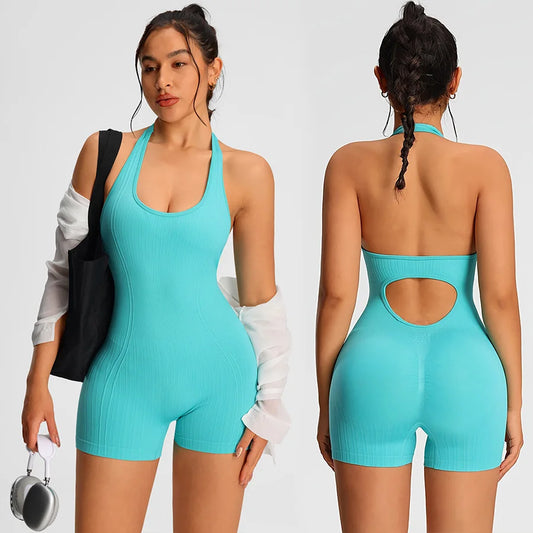 Short Bodysuit Tummy Control, Butt Lifting and Quick Drying For Yoga and Gym Workout