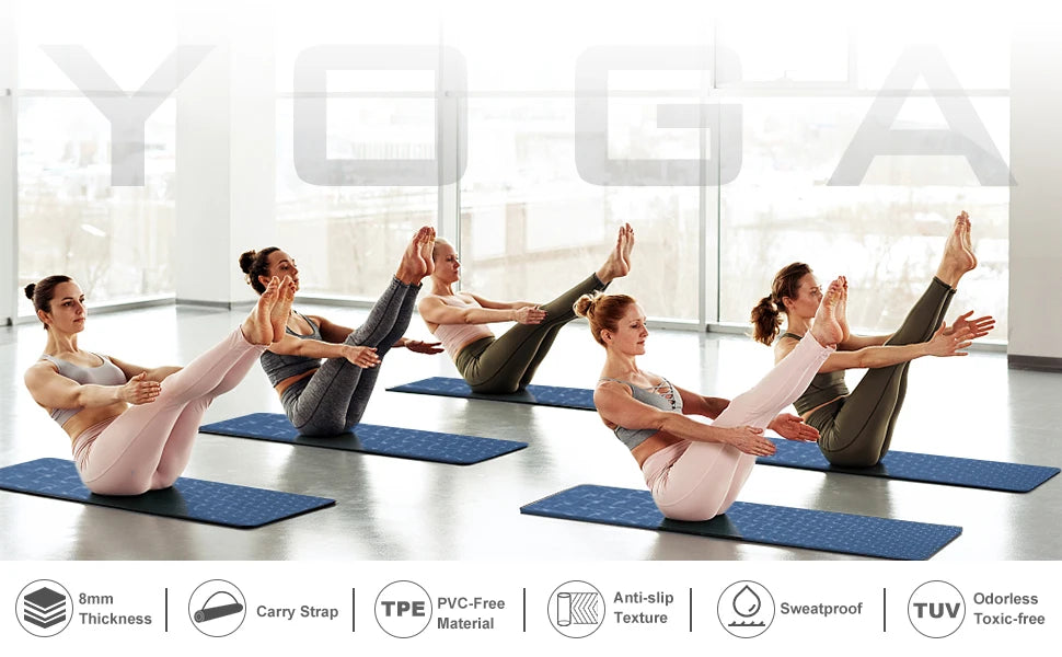 Non-Slip Extra Thick High-Density  Workout Mats for Women Men