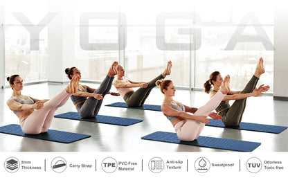Non-Slip Extra Thick High-Density  Workout Mats for Women Men