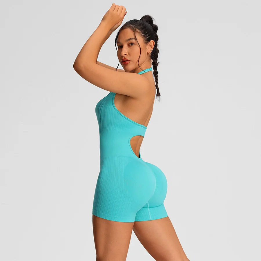 Short Bodysuit Tummy Control, Butt Lifting and Quick Drying For Yoga and Gym Workout