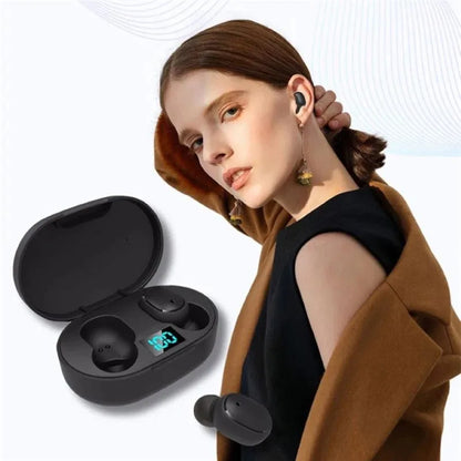 Wireless Bluetooth Headset Waterproof Noise Cancelling LED Earbuds with Mic Wireless