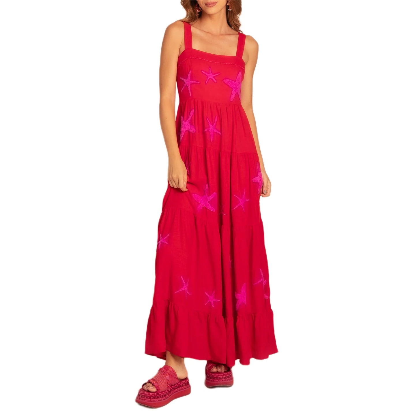 Spaghetti Strap Maxi Dress V-Neck Sleeveless