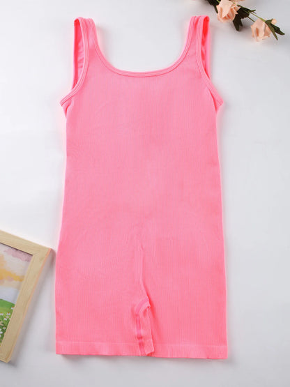 1PCS Backless Yoga Suit U Neck Sleeveless Without Bust Pads