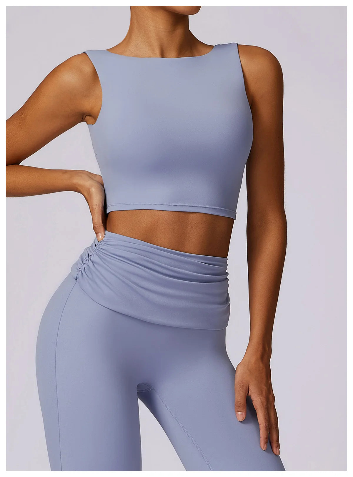 Sports Bra  Open Back Yoga Breathable Slim Fit  Tank Top With Removable Pads