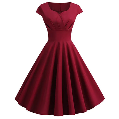 Pink Summer V Neck Vintage Robe Party  Dresses