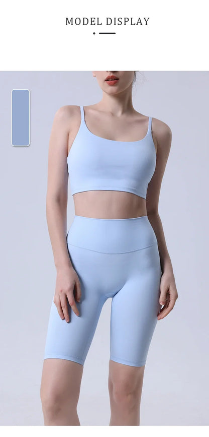 2 Piece Set Push Up Sports Bra and Short Leggings