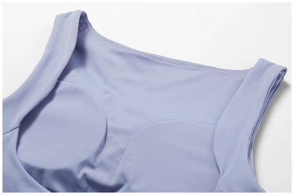 Sports Bra  Open Back Yoga Breathable Slim Fit  Tank Top With Removable Pads