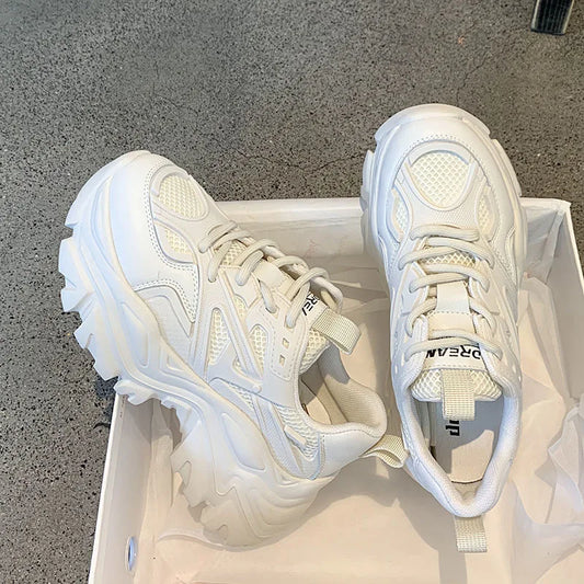 Women Platform Sport Shoes  Mesh Leather
