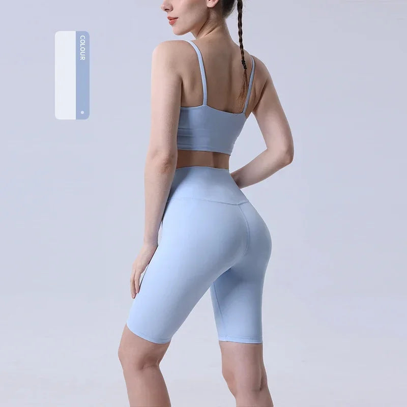 2 Piece Set Push Up Sports Bra and Short Leggings