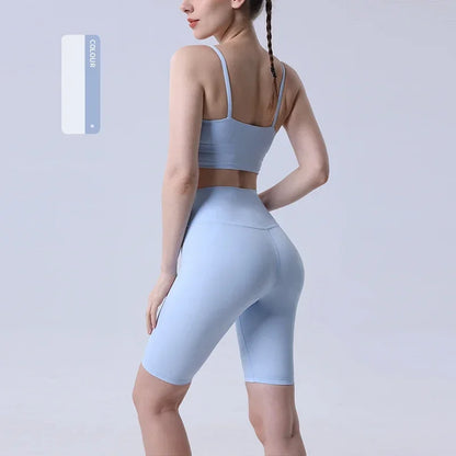 2 Piece Set Push Up Sports Bra and Short Leggings