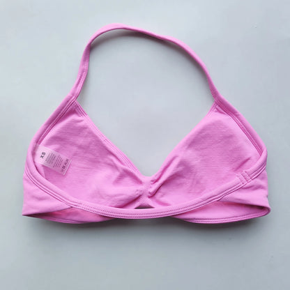 Sports Bra Strappy Backless Removable Cups