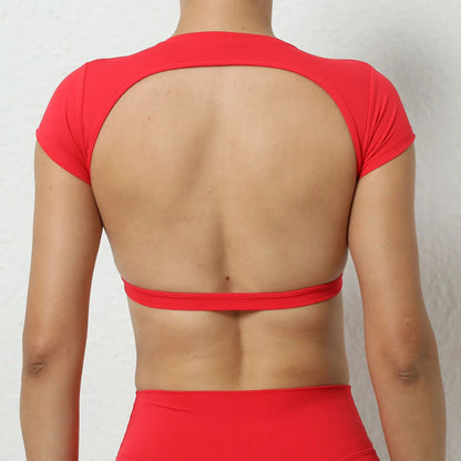 Breathable Workout Tops  Backless Yoga Crop Tops