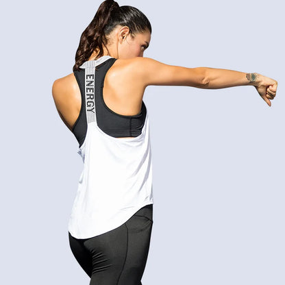 Gym Tops Sleeveless Tops Letter Backless Shirt