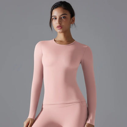 Long Sleeve Fitness Workout Breathable High Elastic Sports Top