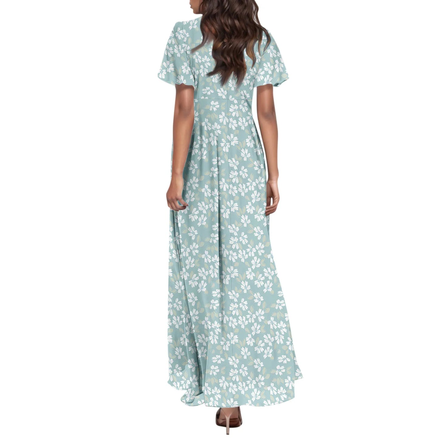 Short Sleeve Maxi Dresses Cute Floral