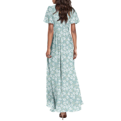 Short Sleeve Maxi Dresses Cute Floral