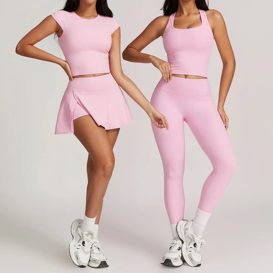Yoga Sets 2 piece Seamless Leggings Tank Shorts Suit