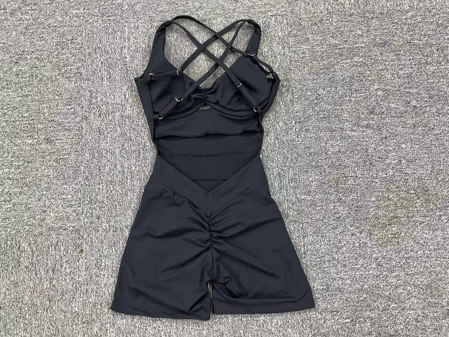 Adjustable double straps, Open back  V shape back design ,Removable pads BODYSUIT