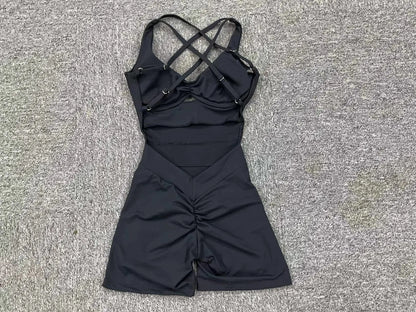 Adjustable double straps, Open back  V shape back design ,Removable pads BODYSUIT