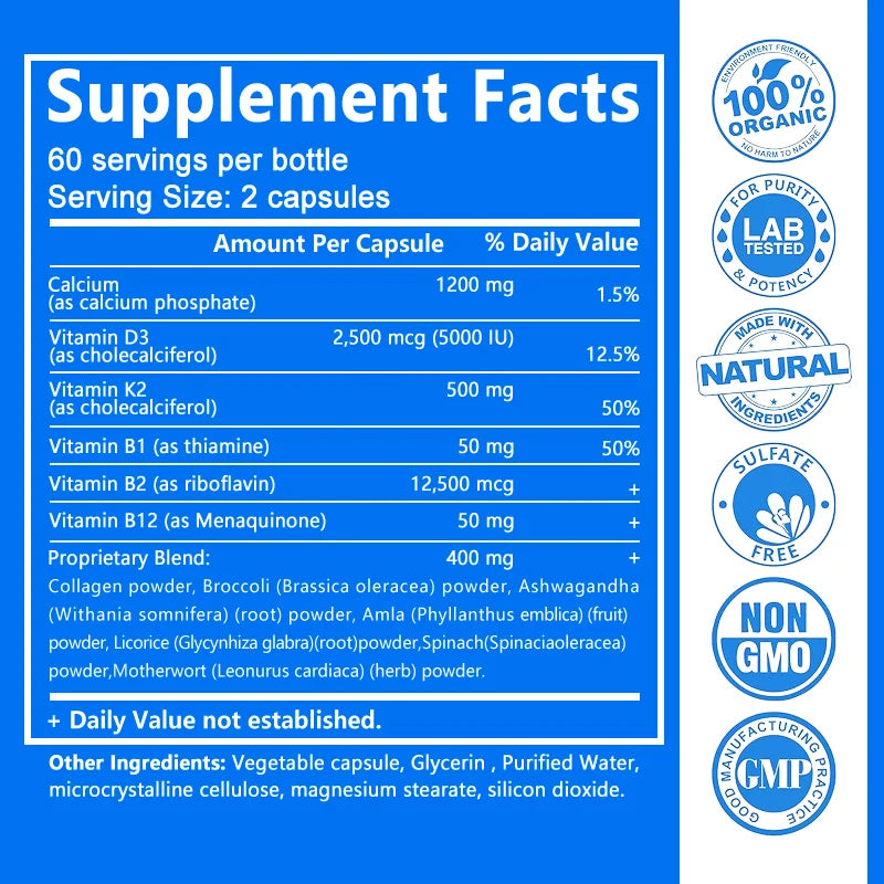 Calcium + Vitamins D3, K2 & B12 + Glucosamine Chondroitin