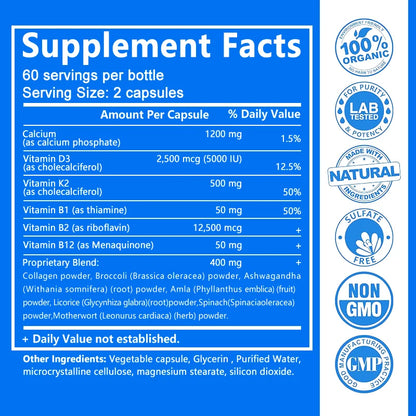 Calcium + Vitamins D3, K2 & B12 + Glucosamine Chondroitin