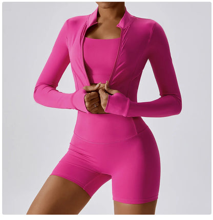 Yoga Set 3PCS  Sports Bra ，Jacket， Leggings