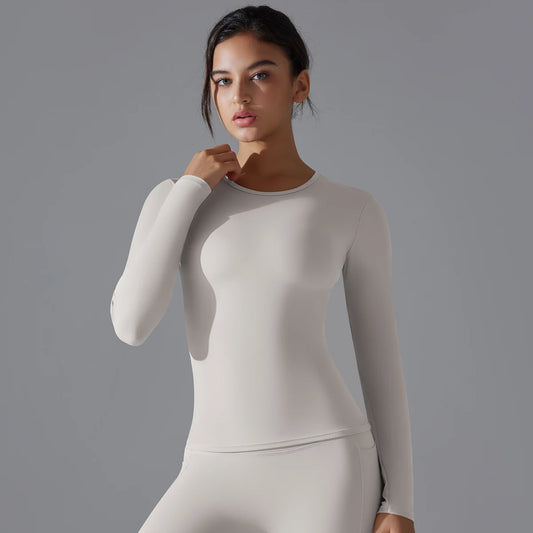 Long Sleeve Fitness Workout Breathable High Elastic Sports Top