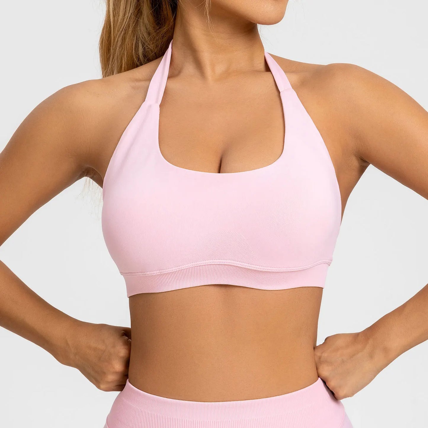Halter Top Sports Bra Push-up Sexy Open Back