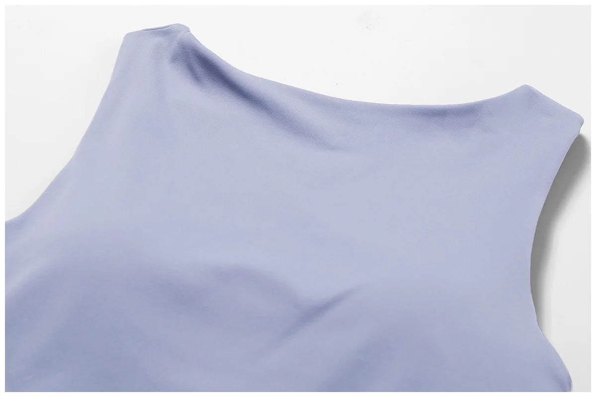 Sports Bra  Open Back Yoga Breathable Slim Fit  Tank Top With Removable Pads