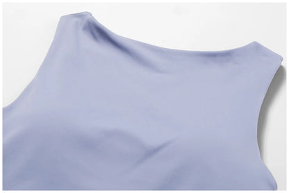 Sports Bra  Open Back Yoga Breathable Slim Fit  Tank Top With Removable Pads