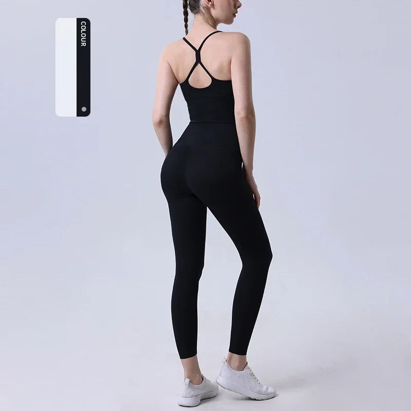 2 Piece Yoga  Set Push Up Sports Bra Leggings