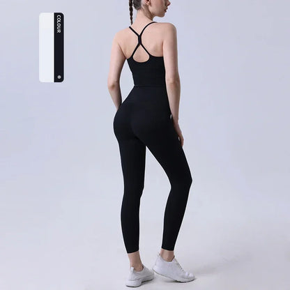 2 Piece Yoga  Set Push Up Sports Bra Leggings
