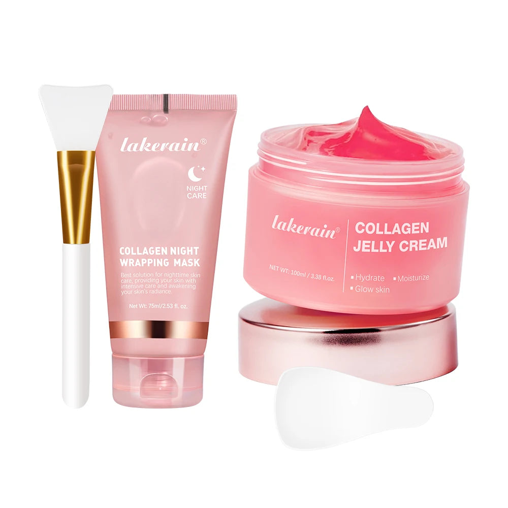 75ml Collagen Peel-off Mask Night Wrapping Facial Mud Firming mask Daily 100g Collagen Jelly Cream