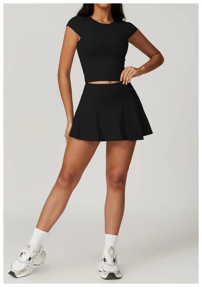 Yoga Sets 2 piece Seamless Leggings Tank Shorts Suit