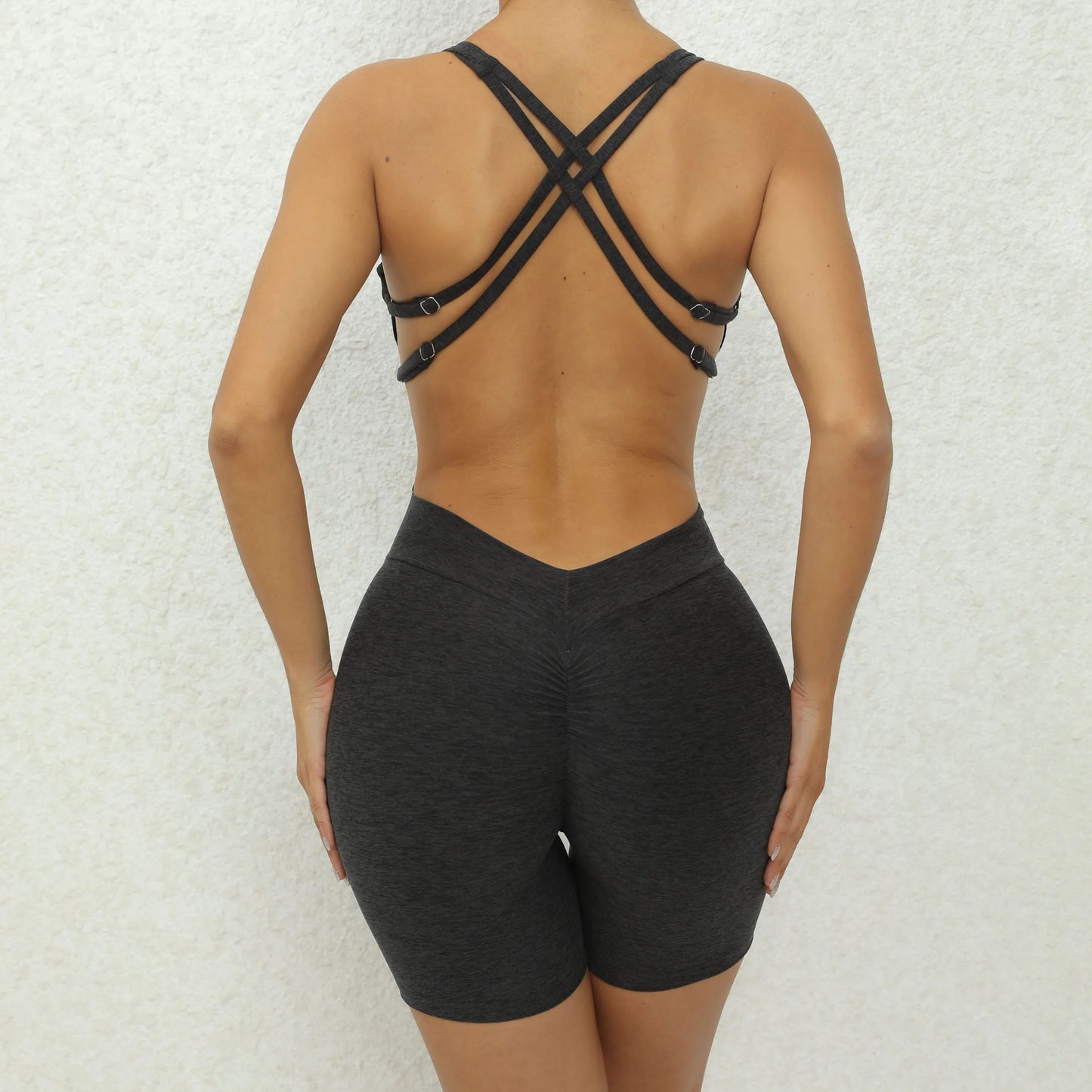 Adjustable double straps, Open back  V shape back design ,Removable pads BODYSUIT