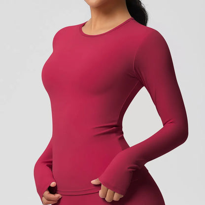 Long Sleeve Fitness Dry Fit Breathable High Elastic Sports Crop Tops